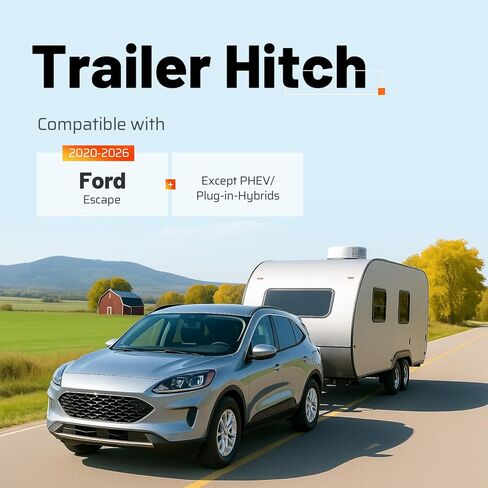 Class 2 Trailer Hitch, 1.25 Inch Square Receiver Compatible with 2020-2025 Ford Escape Except PHEV/Plug-in-Hybrids Tow Hitch in Kuwait