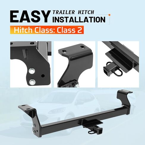 Class 2 Trailer Hitch, 1.25 Inch Square Receiver Compatible with 2020-2025 Ford Escape Except PHEV/Plug-in-Hybrids Tow Hitch in Kuwait