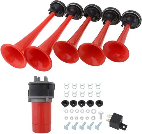 Universal 5 Trumpet 125db 12V 5 Musical Air Horn Dukes of Hazzard General Car Truck Boat Busses Air Compressor in Kuwait