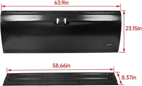Suitable for Rear Tailgate Shell & Cover Panel Replacement for 1997-2003 Ford F150, 1999-2007 F250 & F350 Super Duty - Compatible with FO1900113 F65Z9940700AX - Black Finish in Kuwait