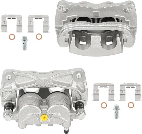 Front Disc Brake Caliper Assembly with Bracket fit for Subaru Forester 2003-2018, Crosstrek 2016-2017, Outback 2002-2014, Legacy 2002-2014, Front Right/Left Caliper set with 2PC, 19-B2682B 19-B2683B in Kuwait