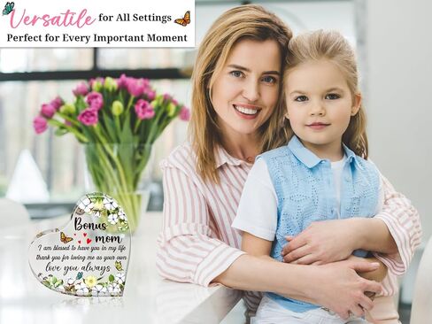 Bonus Mom Mothers Day Gifts - Acrylic Mother in Law Gifts from Daughter Son Step Mom Gifts for Mothers Day Birthday Christmas Retirement Gift Ideas Paperweight Keepsake Decorations in Saudi Arabia