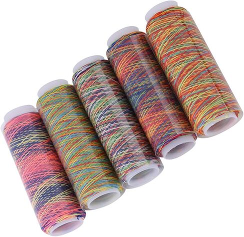 Jeffergarden Multicolor Thread Set Polyester Material 5 Spools for Embroidery Sewing Crafts Quilting 110m Length Assorted Colors in Kuwait
