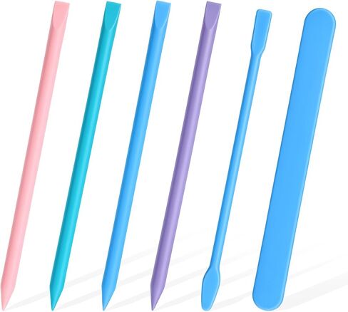 6PCS Silicone Stir Sticks for Resin, Reusable Paint Stir Sticks, Pointed Mixing Stick for Epoxy Resin, Paint, Crafts, Facial Mask, Multi-Size, 4 Colors in Kuwait