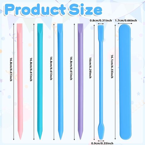 6PCS Silicone Stir Sticks for Resin, Reusable Paint Stir Sticks, Pointed Mixing Stick for Epoxy Resin, Paint, Crafts, Facial Mask, Multi-Size, 4 Colors in Kuwait