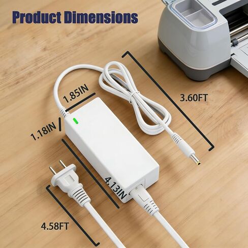 XCNXCN 18V Charger (White) for Cricut Explore air 2, Expression 2, Maker, Explore Air, Explore One Create Cake Mini Original Replacement for Cricut Maker KSAH1800250T1M2 Cutting Power Supply Cord in Kuwait