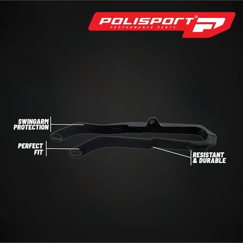Polisport Motocross Motorcycles (MX) سلسلة منزلق لهوندا CR125/250 (2002-2007)، CRF250R (2004-2009)، CRF450R (2002-2008) - منزلق سلسلة TPU عالي الجودة OEM، متين، سهل التركيب، أسود in Kuwait