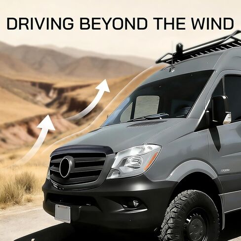 غطاء محرك السيارة لسيارة Mercedes Benz Sprinter Van 2019-2026 VS30، قطعة واحدة من غطاء محرك السيارة الواقي من الحشرات، ABS، أسود in Kuwait