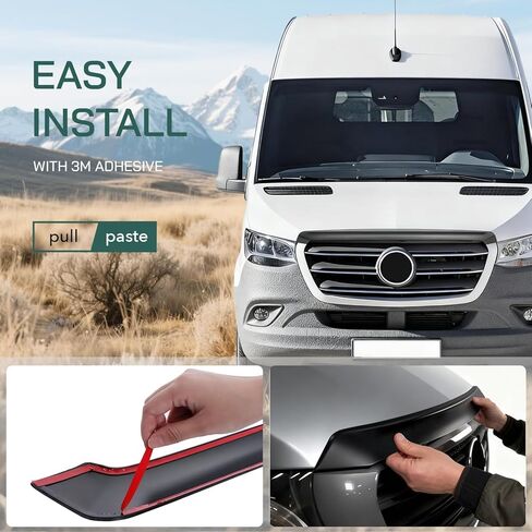 غطاء محرك السيارة لسيارة Mercedes Benz Sprinter Van 2019-2026 VS30، قطعة واحدة من غطاء محرك السيارة الواقي من الحشرات، ABS، أسود in Kuwait