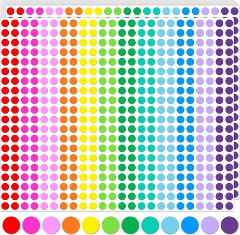 10080 PCS Small Dot Stickers 1/4" Mini Circle Stickers 12 Color Coding Labels Tiny Dot Stickers for Office,Classroom in Kuwait