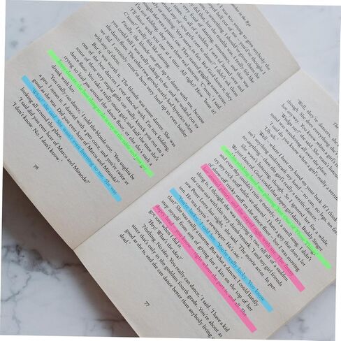 مجموعة شرائط تمييز Lurrose مكونة من 4 كتب من علامات الصفحات القابلة لإعادة الاستخدام وعلامات التبويب اللزجة لتدوين الملاحظات وتعليقات الكتاب وألوان مستلزمات الدراسة in Kuwait
