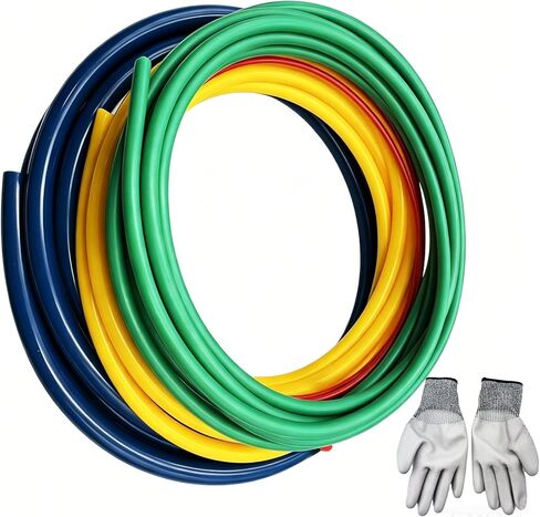 4pc 13ft(4m) Conditioning Copper Tubing Pipe Extension Tool Kit 1/4" 3/8" 1/2" 5/8" Copper Tube Bender Strip Kit - with Premium XL Protective Gloves for Air Conditioner Line Repair Tools in Kuwait