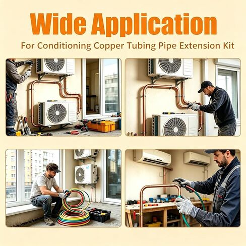 4pc 13ft(4m) Conditioning Copper Tubing Pipe Extension Tool Kit 1/4" 3/8" 1/2" 5/8" Copper Tube Bender Strip Kit - with Premium XL Protective Gloves for Air Conditioner Line Repair Tools in Kuwait