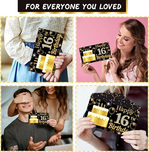 16th Happy Birthday Party Money Envelope for Cash Gifts Birthday Eve Party Cash Gifts Surprise Money or Gift Card Holder for Boys Girls 16th Celebration Party Supplies in Kuwait