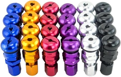 4Pcs Car Truck Motorcycle Valve Short Stems Metal Tire Valve Stem Kit with Dust Cap(Purple) in Kuwait