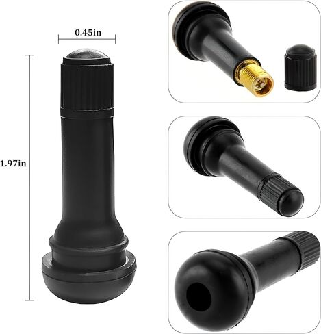 100PCS TR412 TR413 TR414 Car Tire Valve Stems, Snap-in Vehicle Tubeless Valve Replacement, 0.75 Inch 19mm Rim Holes Automotive Tire Stems Accessories, Universal for SUV, Sedan, Truck in Kuwait
