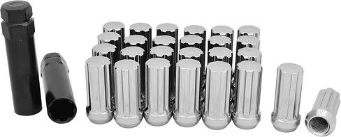 Venum wheel accessories (20) VNM Spline Locking Lug Nuts 9/16"-18 Chrome Lugs Compatible with Ram 1500 2002-2011 Includes 2 Socket Keys in Kuwait