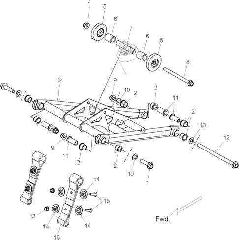 Polaris Wheel Carrier Assembly, 66.68, Genuine OEM Part 1590458, Qty 1 in Kuwait