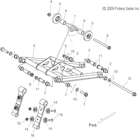 Polaris Wheel Carrier Assembly, 66.68, Genuine OEM Part 1590458, Qty 1 in Kuwait