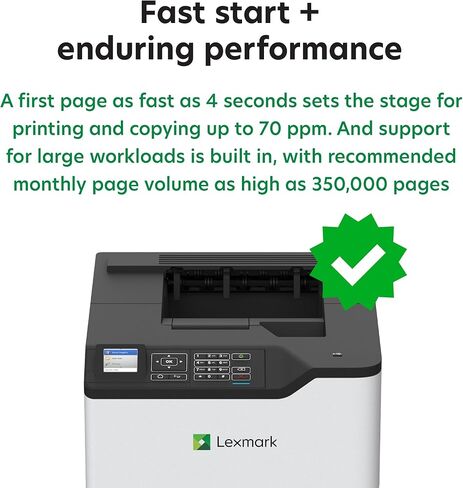 Lexmark MS825dn Monochrome Laser Duplex (2-Sided) Printing, Print Speed of up to 70 ppm and Recommended Monthly Volume of 5000-100000 Pages(50G0300) in Kuwait