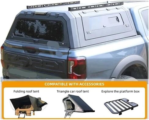 Hardtop Camper Canopy Compatible with Toyota Tundra Extended Top Easy Installation Carbon Steel Pickup Shell Cover Screw‑On Hard Shell Topper in Kuwait