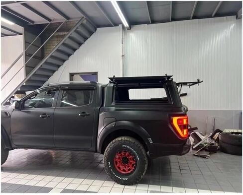 غطاء مظلة سرير صلب من الفولاذ المقاوم للصدأ متوافق مع Ford Ranger Raptor Pickup - علبة غطاء خلفي من سبائك الألومنيوم Ute Tray in Kuwait