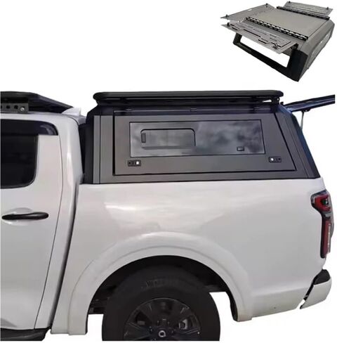 Compatible with Ford Ranger T8/T9 Hardtop Metal Canopy with Windows Waterproof Anti-Rust Aluminum Pickup Truck Topper Camper Shell Locking No-Drill (2019+) in Kuwait