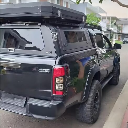 Compatible with Ford Ranger T8/T9 Hardtop Metal Canopy with Windows Waterproof Anti-Rust Aluminum Pickup Truck Topper Camper Shell Locking No-Drill (2019+) in Kuwait
