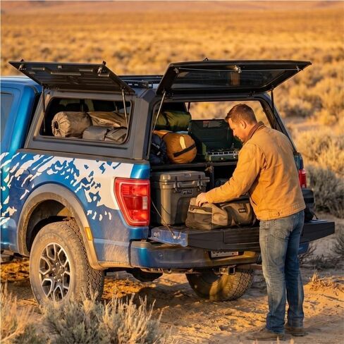 Hard Top Pickup Truck Topper Bed Cap Canopy Compatible with Ford F-150 Raptor 2010-2021 5.5FT Heavy Duty Waterproof | Locking No-Drill | Pickup Truck Topper Camper Shell in Kuwait