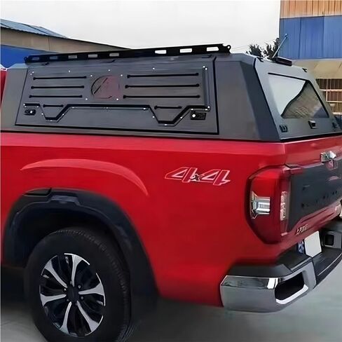 مظلة بيك اب صلبة متوافقة مع Isuzu D-Max Toyota Hilux RAM 1500 Silverado Changan Hunter - غطاء سرير شاحنة صلب من الصلب المنغنيز مع قفل الباب الخلفي وحمولة 150 كجم in Kuwait