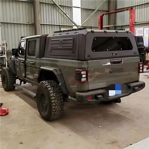مظلة بيك اب صلبة متوافقة مع Isuzu D-Max Toyota Hilux RAM 1500 Silverado Changan Hunter - غطاء سرير شاحنة صلب من الصلب المنغنيز مع قفل الباب الخلفي وحمولة 150 كجم in Kuwait