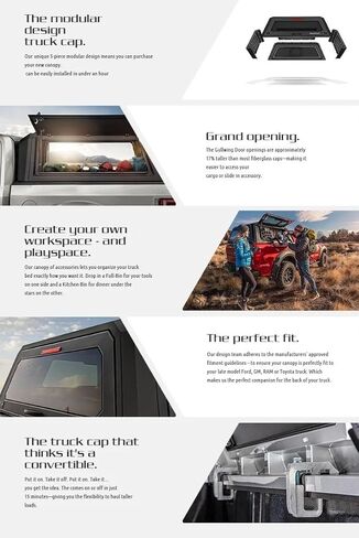 Hard Top Pickup Truck Topper Bed Cap Canopy Compatible with Ford F-150 Raptor/Ranger XLT Heavy Duty Waterproof Locking No-Drill Pickup Truck Topper Camper Shell 4x4 in Kuwait