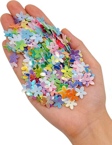 Glitter Flower Sequins, Mixed Colors, Loose Crafting Embellishments for Sewing, Wedding Decoration, Christmas, Clothes, Jewelry Making in Kuwait