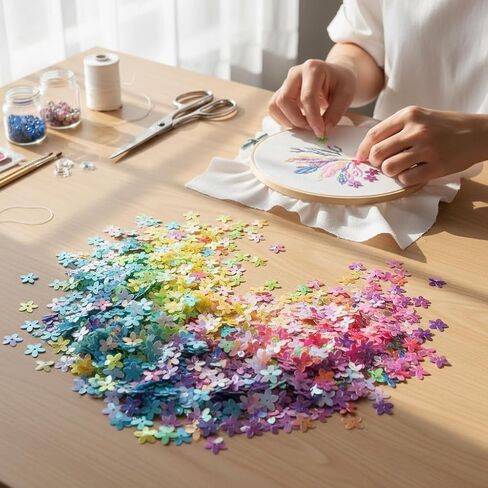 Glitter Flower Sequins, Mixed Colors, Loose Crafting Embellishments for Sewing, Wedding Decoration, Christmas, Clothes, Jewelry Making in Kuwait