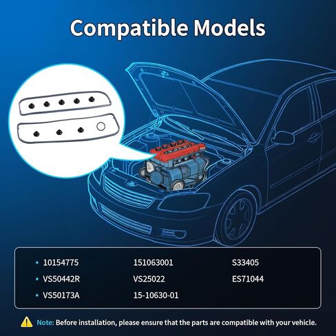 مجموعة حشية غطاء صمام المحرك VS50442R تناسب 1994-2011 بويك سينشري لوسيرن شيفروليه إمبالا ماليبو مونتي كارلو إكوينوكس بونتياك G6 جراند آم بريكس، 3.1 لتر 3.4 لتر 3.5 لتر 3.9 لتر، استبدال VS50173A 10154775 in Kuwait