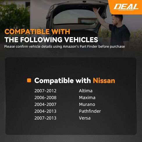 DEAL AUTO ELECTRIC PARTS زر مفتاح تحرير باب صندوق السيارة الخلفي، متوافق مع Nissan 07-12 Altima 06-08 Maxima 04-07 Murano 04-13 Pathfinder 07-13 Versa، يستبدل # 25380-ED000، أسود in Kuwait