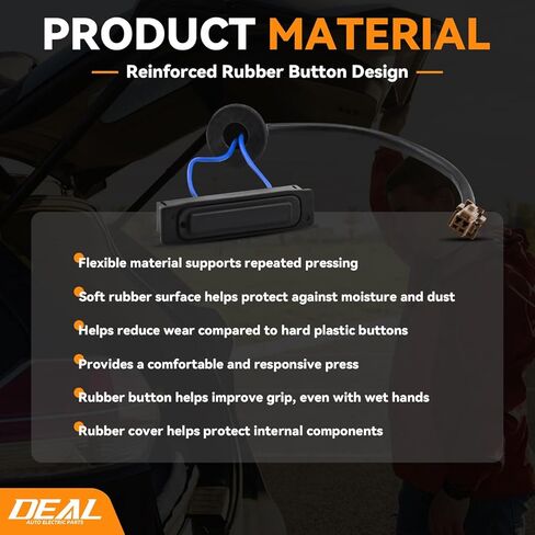 DEAL AUTO ELECTRIC PARTS زر مفتاح تحرير باب صندوق السيارة الخلفي، متوافق مع Nissan 07-12 Altima 06-08 Maxima 04-07 Murano 04-13 Pathfinder 07-13 Versa، يستبدل # 25380-ED000، أسود in Kuwait