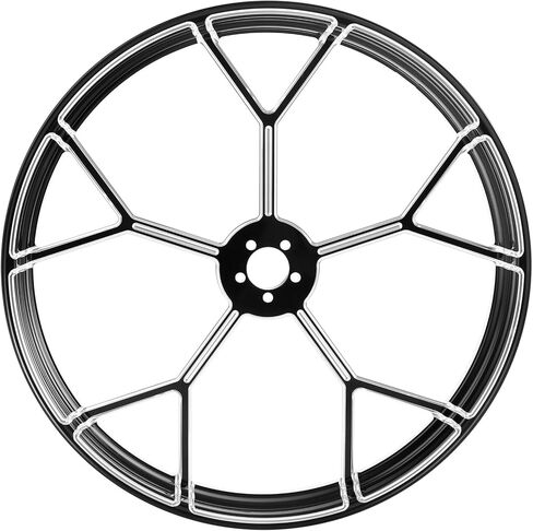 30" x 3.5" Front Wheel Rim with Dual Disc Hubs Fit for Harley 2008-later Touring Street Glide, Custom Black Billet CNC Front Wheel Rim Non ABS in Kuwait