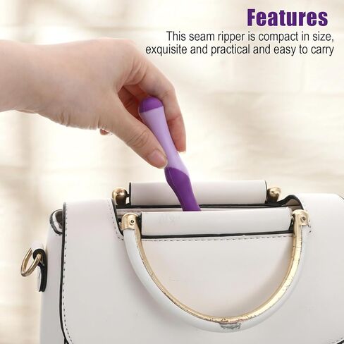 2 Pcs Seam Ripper, Ergonomic Stitch Ripper, Embroidery Removal Tool, Needlepoint Accessories for Hand Sewing, Knitting, Cross Stitching, Thread Cutter for Sewing Crafts (Purple + Green) in Kuwait