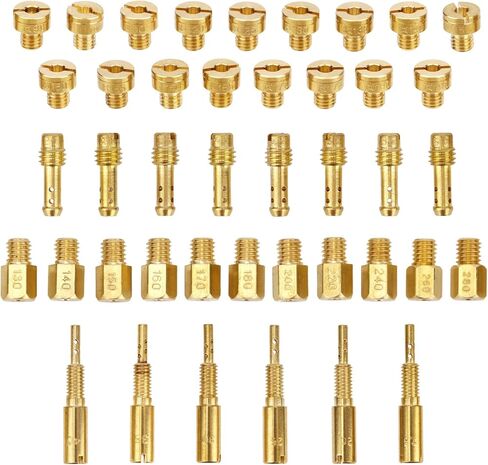 42pcs Carburetor Jet Kit for Mikuni, Including 17 Round Main 6 TM Pilot 8 VM Pilot and 11 Hex Main Jets Practical Carburetor Accessories for Tuning and Repairing in Kuwait