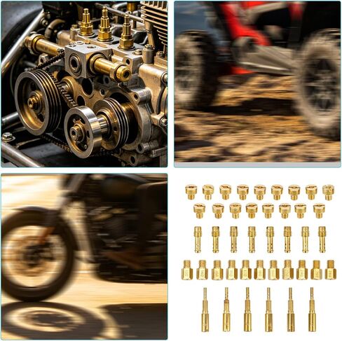 42pcs Carburetor Jet Kit for Mikuni, Including 17 Round Main 6 TM Pilot 8 VM Pilot and 11 Hex Main Jets Practical Carburetor Accessories for Tuning and Repairing in Kuwait