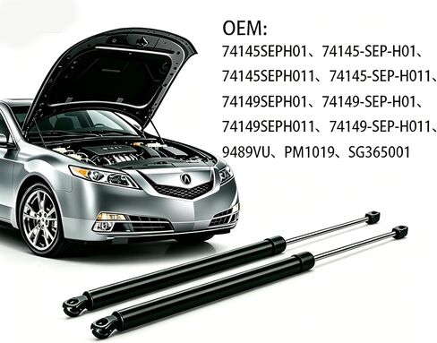 دعامات دعم رفع غطاء المحرك الأمامي لـ 2006-2008 Acura TL، استبدال قضيب دعامة غطاء المحرك، مجموعة قطعتين in Kuwait