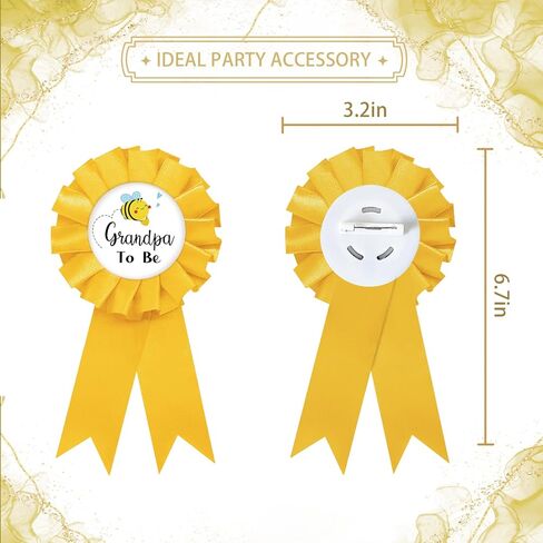 Grandma to Bee Tinplate Badge Pin, Grandpa to Bee Pin for Men, Gender Reveal Button for Grandma Grandpa, Yellow Rosette Button for New Grandparent, Bee Theme Baby Shower Party Favors in Kuwait