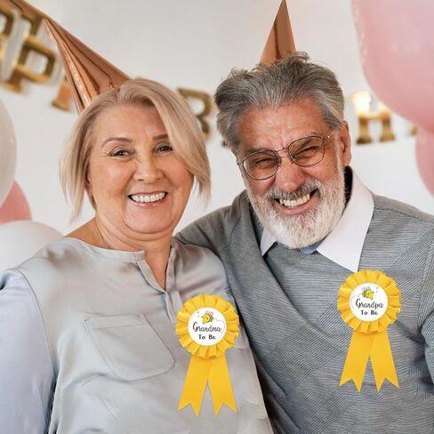 Grandma to Bee Tinplate Badge Pin, Grandpa to Bee Pin for Men, Gender Reveal Button for Grandma Grandpa, Yellow Rosette Button for New Grandparent, Bee Theme Baby Shower Party Favors in Kuwait