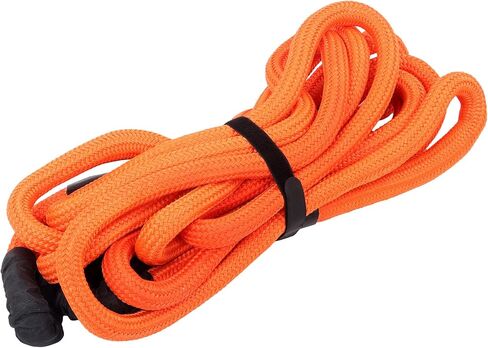 HOSTIC 1 Inch x 30 Feet Power Recovery Rope with 2 Soft Shackles, 34000 Pounds Breaking Strength, Nylon N66 Double-Layer Weaving, Heavy-Duty with Over 30% Elasticity, for Truck ATV UTV SUV, Orange in Kuwait