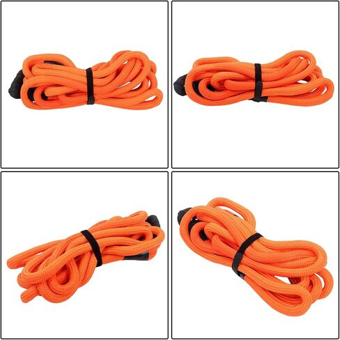 HOSTIC 1 Inch x 30 Feet Power Recovery Rope with 2 Soft Shackles, 34000 Pounds Breaking Strength, Nylon N66 Double-Layer Weaving, Heavy-Duty with Over 30% Elasticity, for Truck ATV UTV SUV, Orange in Kuwait