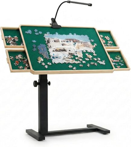 Puzzle Table with Drawers 1500 Pieces Adjustable Puzzle Tables for Adults with 4 Drawers and Cover 35.4"x 26.8" Puzzle Borad for mom in Kuwait