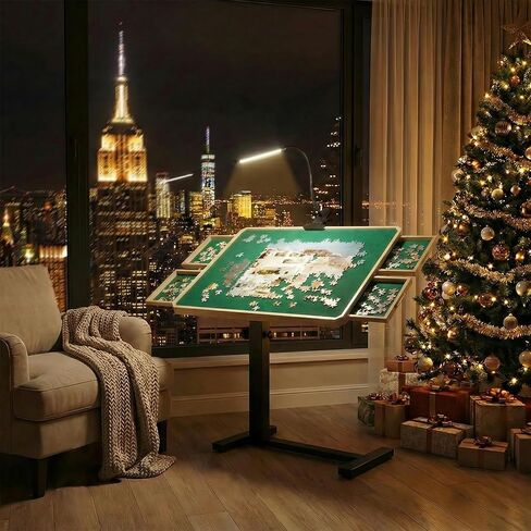 Puzzle Table with Drawers 1500 Pieces Adjustable Puzzle Tables for Adults with 4 Drawers and Cover 35.4"x 26.8" Puzzle Borad for mom in Kuwait