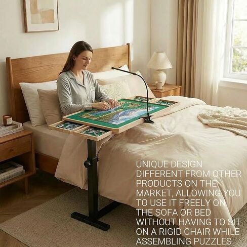 Puzzle Table with Drawers 1500 Pieces Adjustable Puzzle Tables for Adults with 4 Drawers and Cover 35.4"x 26.8" Puzzle Borad for mom in Kuwait