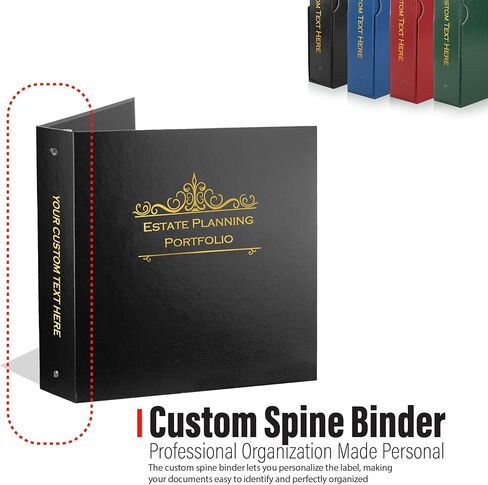 Personalized Estate Planning Portfolio Binder with Custom Spine Text – Professional Legal Document Organizer in Kuwait